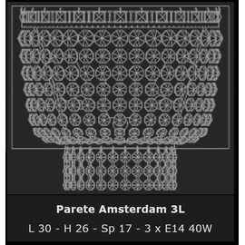 Amsterdam Parete 3L - Voltolina - kinkiet klasyczny kryształowy