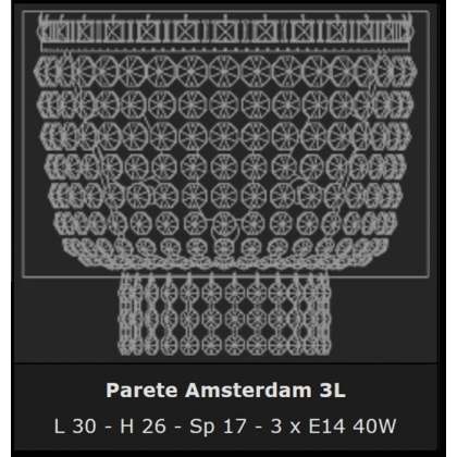 Amsterdam Parete 3L - Voltolina - kinkiet klasyczny kryształowy - Amsterdam Parete 3L - tanio - promocja - sklep