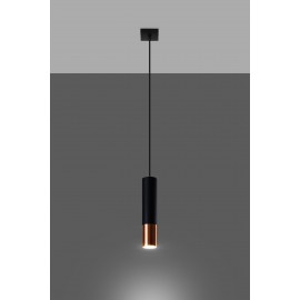 Loopez 1 Czarny/Miedź - SOLLUX LIGHTING - lampa wisząca 