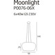 Moonlight lampa wisząca grey duża - MaxLight - P0076-06X - tanio - promocja - sklep Maxlight P0076-06X online