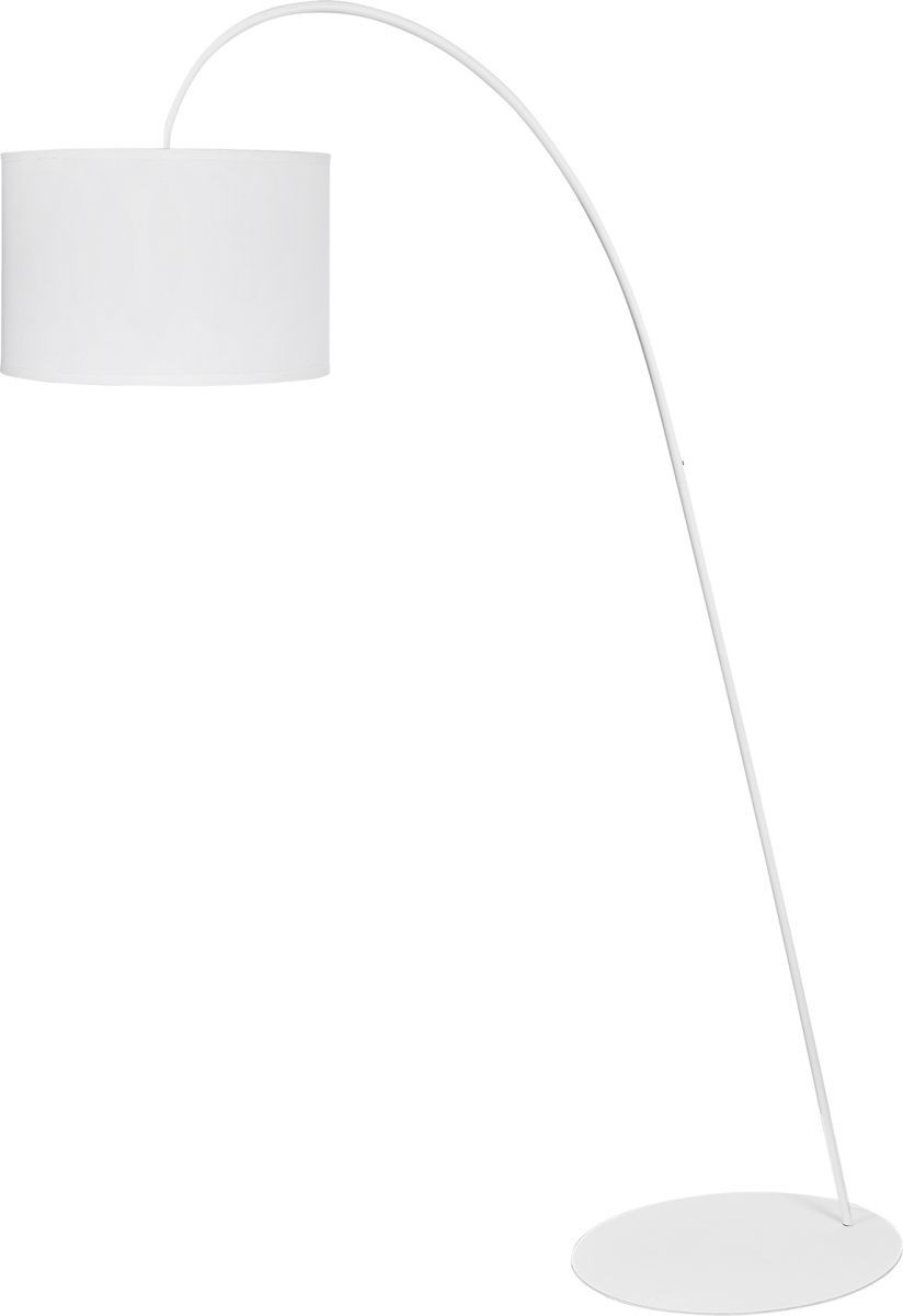 Biała lampa podłogowa sheraton ideal lux do salonu nowoczesnego wnętrza.