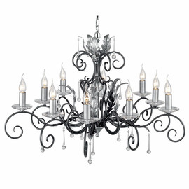 Amarilli Black And Silver - Elstead Lighting - lampa wisząca 10-ramienna