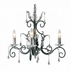 Amarilli Black And Silver - Elstead Lighting - lampa wisząca 3-ramienna