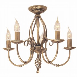 Artisan Aged Brass - Elstead Lighting - lampa wisząca 5-ramienna