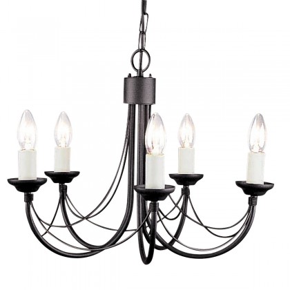 Carisbrooke Black - Elstead Lighting - lampa wisząca 5-ramienna - CB5-BLACK - tanio - promocja - sklep
