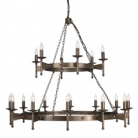 Cromwell Old Bronze - Elstead Lighting - lampa wisząca 18-ramienna