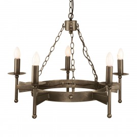 Cromwell Old Bronze - Elstead Lighting - lampa wisząca 5-ramienna
