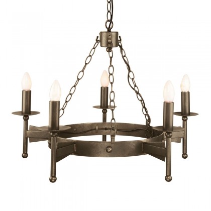 Cromwell Old Bronze - Elstead Lighting - lampa wisząca 5-ramienna - CW5-OLD-BRZ - tanio - promocja - sklep