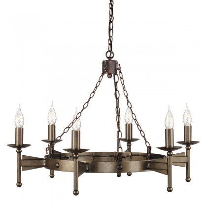 Cromwell Old Bronze - Elstead Lighting - lampa wisząca 6-ramienna - CW6-OLD-BRZ - tanio - promocja - sklep