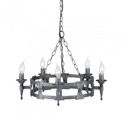 Saxon Black And Silver - Elstead Lighting - lampa wisząca klasyczna -SAX5-BLK-SIL - tanio - promocja - sklep