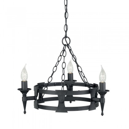 Saxon Black - Elstead Lighting - lampa wisząca klasyczna -SAX3-BLK - tanio - promocja - sklep
