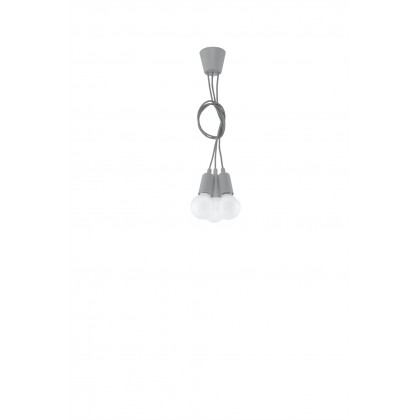 Lampa wisząca DIEGO 3 szara - Sollux - SL.0576 - tanio - promocja - sklep