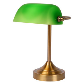 Banker H30 brąz zielony - Lucide - lampa biurkowa